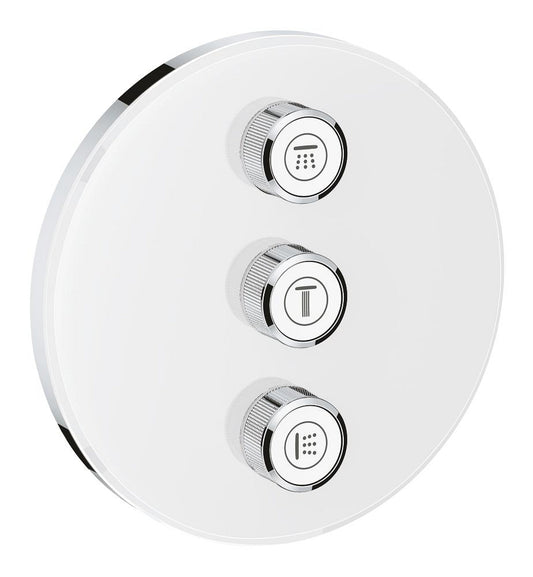 Grohe Grohtherm SmartControl 3-fach Unterputzventil 29152, Fertigmontageset für Rapido SmartBox, rund (moon white)