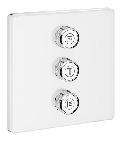 Grohe Grohtherm SmartControl 3-fach Unterputzventil 29158, Fertigmontageset für Rapido SmartBox, eckig (moon white)