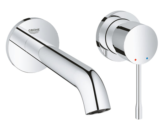 Grohe Essence 2-Loch-Waschtischbatterie 29192, Wandmontage, Fertigmontageset für 23571, Ausladung 183 mm (chrom)