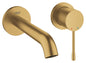 Grohe Essence 2-Loch-Waschtischbatterie 29192, Wandmontage, Fertigmontageset, Ausladung 183 mm (cool sunrise gebürstet)