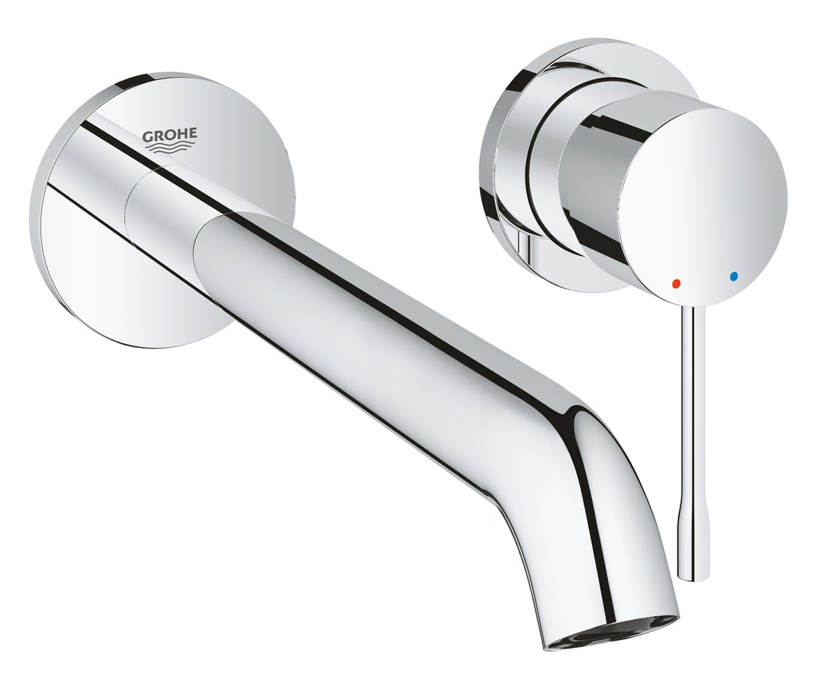 Grohe Essence 2-Loch-Waschtischbatterie 29193, Wandmontage, Fertigmontageset für 23571, Ausladung 230 mm (chrom)