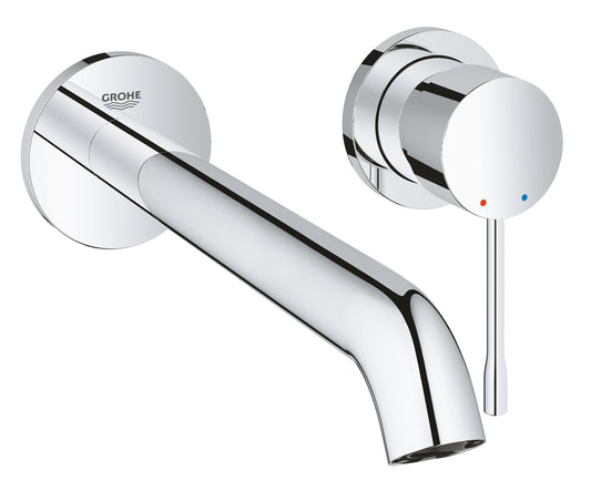 Grohe Essence 2-Loch-Waschtischbatterie 29193, Wandmontage, Fertigmontageset für 23571, Ausladung 230 mm (chrom)
