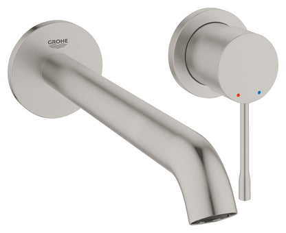 Grohe Essence 2-Loch-Waschtischbatterie 29193, Wandmontage, Fertigmontageset, Ausladung 230 mm (supersteel)