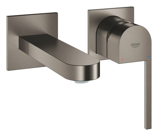 Grohe Plus 2-Loch-Waschtischbatterie 29303, Wandmontage, Fertigmontageset, Ausladung 147 mm (hard graphite gebürstet)