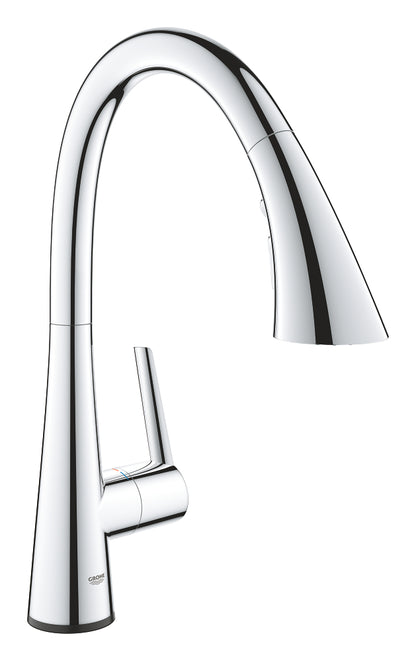 Grohe Zedra Touch Elektronische Einhand-Spültischbatterie 30219 mit herausziehbarer 3-Strahl-Spülbrause (chrom)
