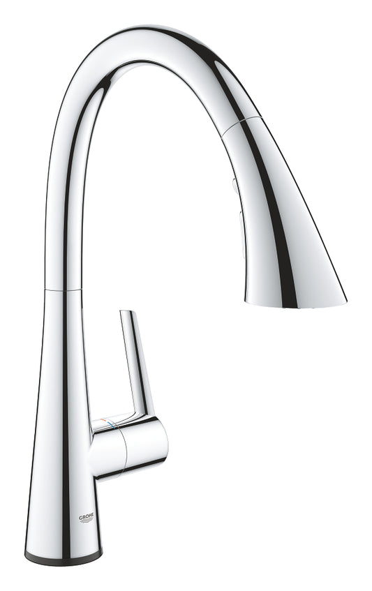 Grohe Zedra Touch Elektronische Einhand-Spültischbatterie 30219 mit herausziehbarer 3-Strahl-Spülbrause (chrom)