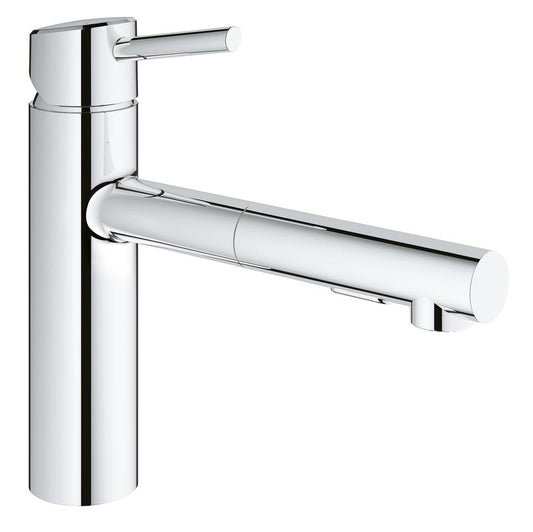 Grohe Concetto Einhand-Spültischbatterie 30273, mittelhoher Auslauf, herausziehbare Spülbrause (chrom)