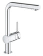 Grohe Minta Einhand-Spültischbatterie 30274, L-Auslauf, herausziehbare Spülbrause (chrom)