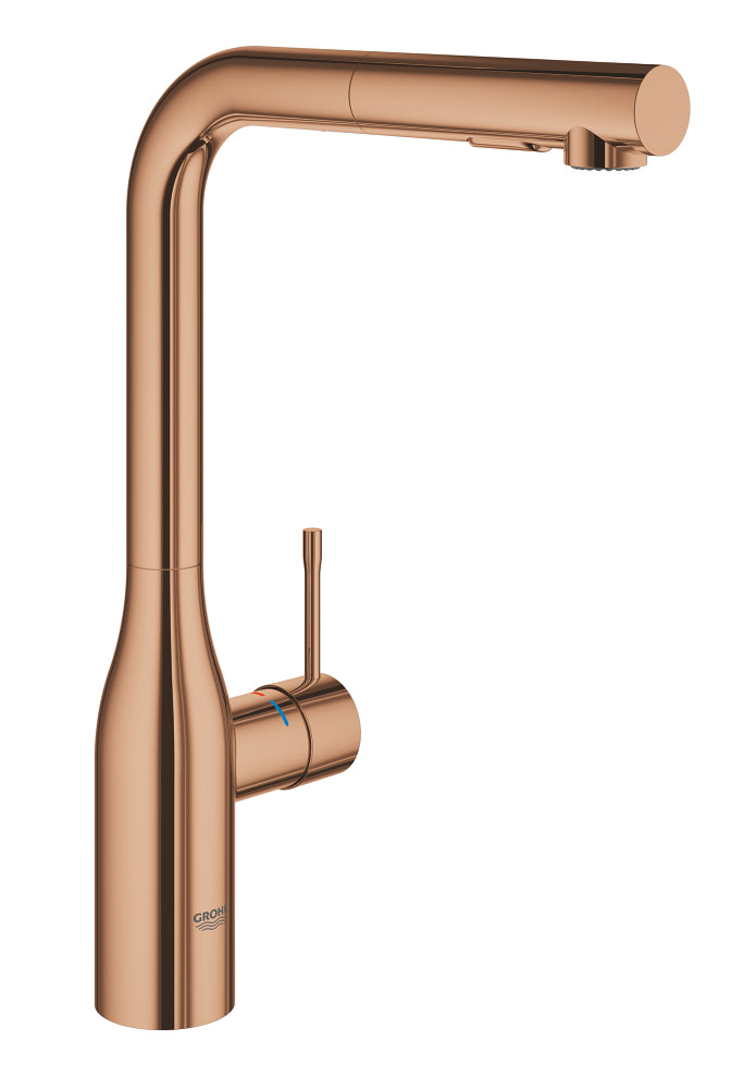 Grohe Essence Einhand-Spültischbatterie 30504 mit herausziehbarer Spülbrause (warm sunset)