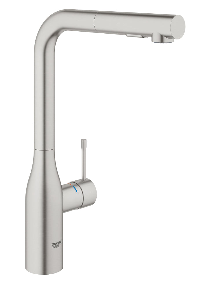 Grohe Essence Einhand-Spültischbatterie 30504 mit herausziehbarer Spülbrause (supersteel)