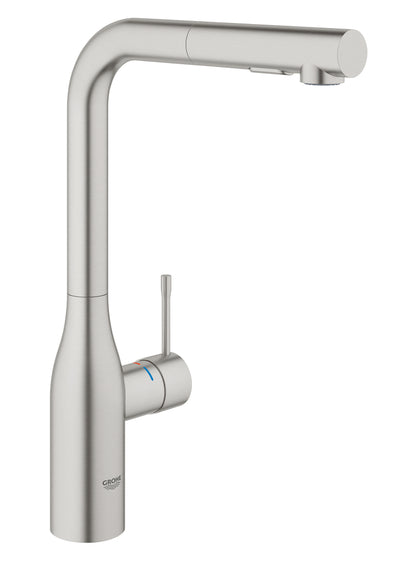 Grohe Essence Einhand-Spültischbatterie 30504 mit herausziehbarer Spülbrause (supersteel)