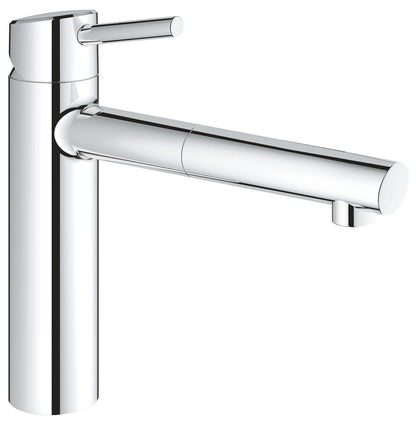 Grohe Concetto Einhand-Spültischbatterie 31129, mittelhoher Auslauf, herausziehbarer Mousseurauslauf (chrom)