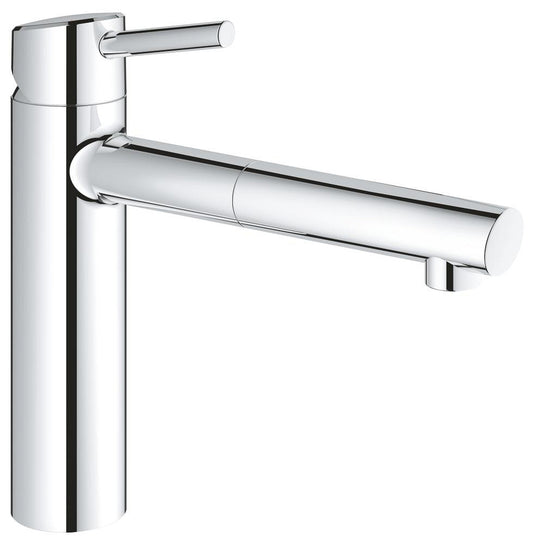 Grohe Concetto Einhand-Spültischbatterie 31129, mittelhoher Auslauf, herausziehbarer Mousseurauslauf (chrom)