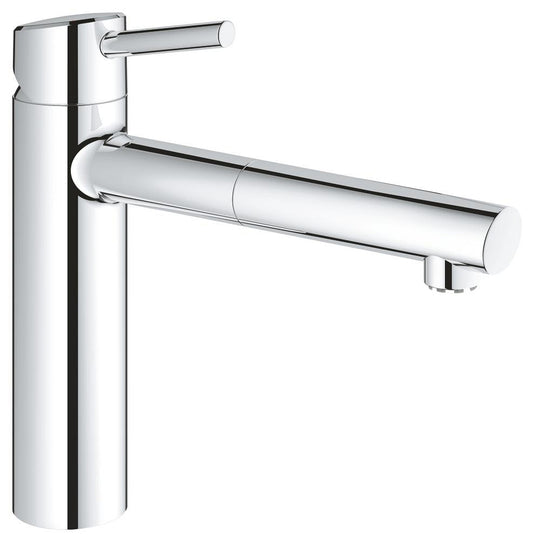 Grohe Concetto Einhand-Spültischbatterie 31214, Niederdruck, mittelhoher Auslauf, herausziehbarer Auslauf (chrom)