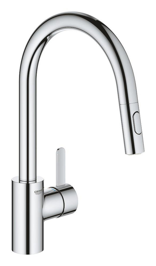 Grohe Eurosmart Cosmopolitan Einhand-Spültischbatterie 31481, hoher Auslauf, herausziehbare Spülbrause (chrom)