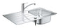 Grohe Eurosmart Spülen-Set 31565 mit K200 Edelstahlspüle und Eurosmart Einhand-Spültischbatterie (chrom)