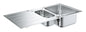 Grohe K500 Edelstahlspüle 31572 mit 1,5 Becken und Abtropffläche, 1000 x 500 mm