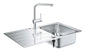 Grohe K500 Spülen-Bundle 31573 mit Edelstahlspüle und Minta Einhand-Spültischbatterie