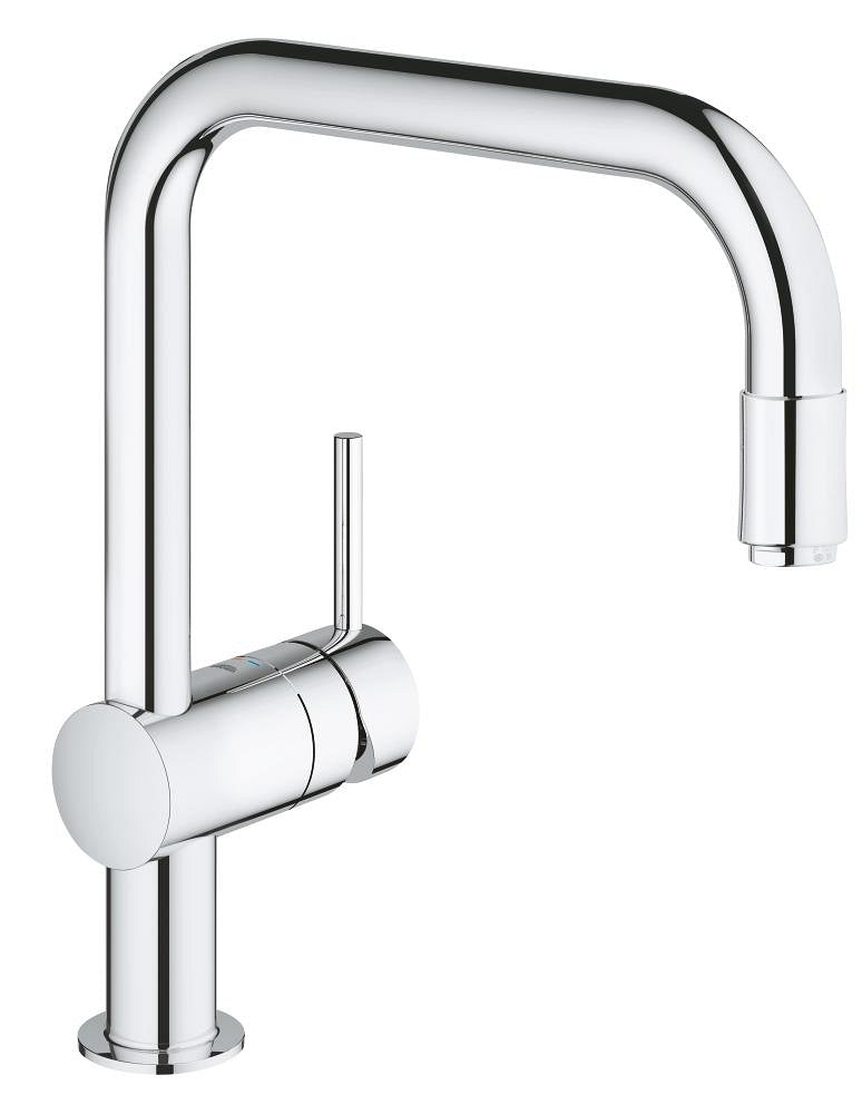 Grohe Minta Einhand-Spültischbatterie 32067, U-Auslauf, herausziehbarer Mousseurauslauf (chrom)