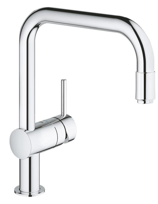 Grohe Minta Einhand-Spültischbatterie 32067, U-Auslauf, herausziehbarer Mousseurauslauf (chrom)