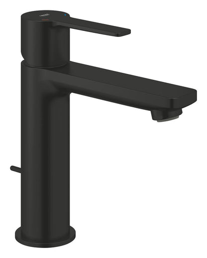 Grohe Lineare Einhand-Waschtischbatterie 32114, S-Size, mit Zugstangen-Ablaufgarnitur (matt black)
