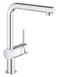 Grohe Minta Einhand-Spültischbatterie 32168, L-Auslauf, herausziehbarer Mousseurauslauf (chrom)