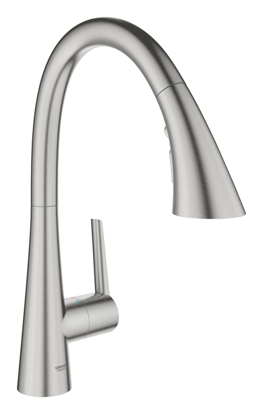 Grohe Zedra Einhand-Spültischbatterie 32294 mit herausziehbarer 3-Strahl-Spülbrause (supersteel)