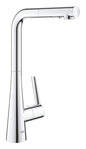 Grohe Zedra Einhand-Spültischbatterie 32553, L-Auslauf, herausziehbare Spülbrause (chrom)