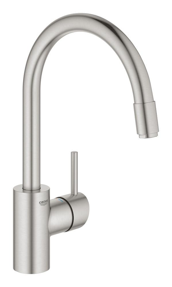 Grohe Concetto Einhand-Spültischbatterie 32663, hoher Auslauf, herausziehbarer Auslauf (supersteel)