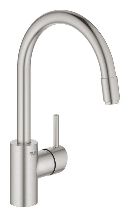 Grohe Concetto Einhand-Spültischbatterie 32663, hoher Auslauf, herausziehbarer Auslauf (supersteel)