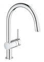 Grohe Minta Einhand-Spültischbatterie 32918, C-Auslauf, herausziehbarer Mousseurauslauf (chrom)