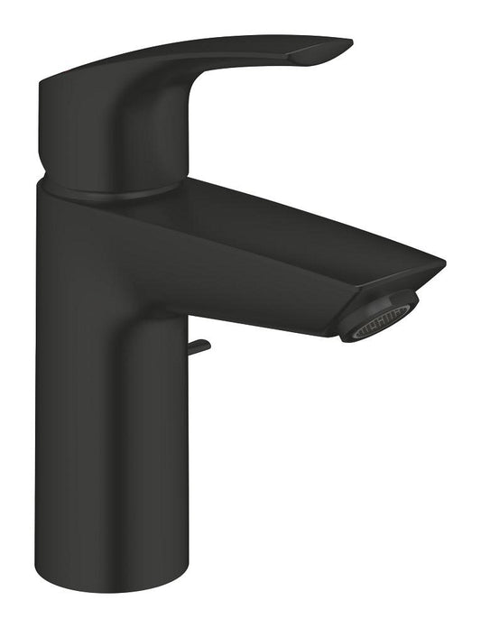 Grohe Eurosmart Einhand-Waschtischbatterie 32926, S-Size, Mittelstellung kalt, mit Zugstangen-Ablaufgarnitur (matt black)