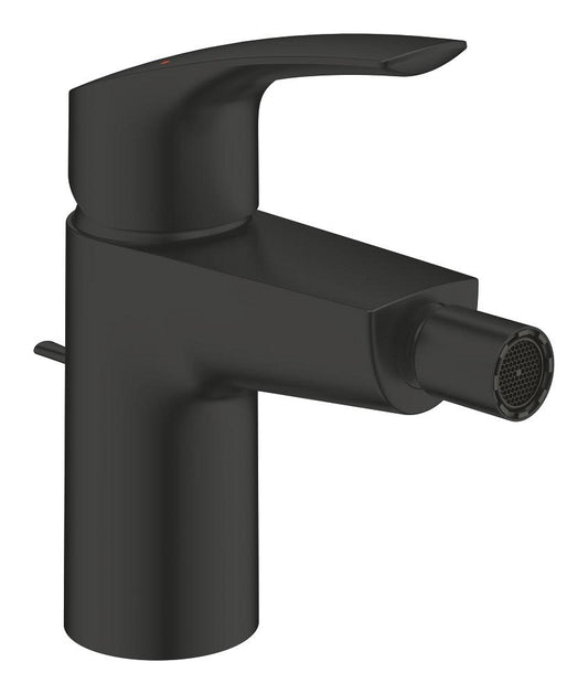 Grohe Eurosmart Einhand-Bidetbatterie 32929 mit Zugstangen-Ablaufgarnitur (matt black)