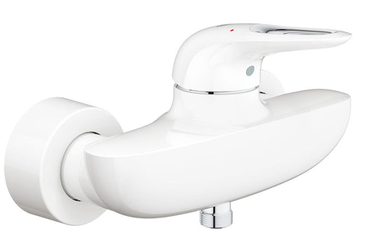 Grohe Eurostyle Einhand-Brausebatterie 33590, Wandmontage, offener Hebelgriff (moon white/chrom)
