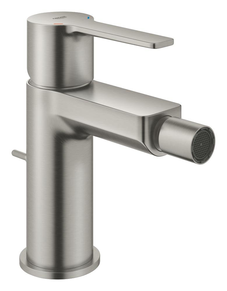 Grohe Lineare Einhand-Bidetbatterie 33848 mit Zugstangen-Ablaufgarnitur (supersteel)