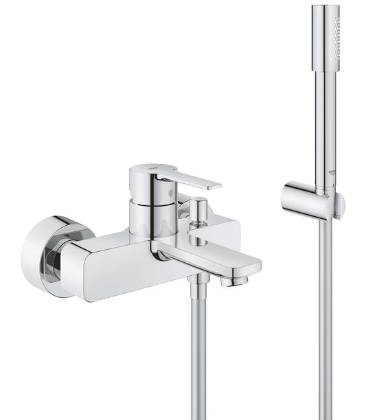 Grohe Lineare Einhand-Wannenbatterie 33850, Wandmontage, mit Brausegarnitur (chrom)