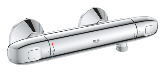 Grohe Grohtherm 1000 Thermostat-Brausebatterie 34550, Wandmontage, mit FastFixation S-Anschlüssen (chrom)