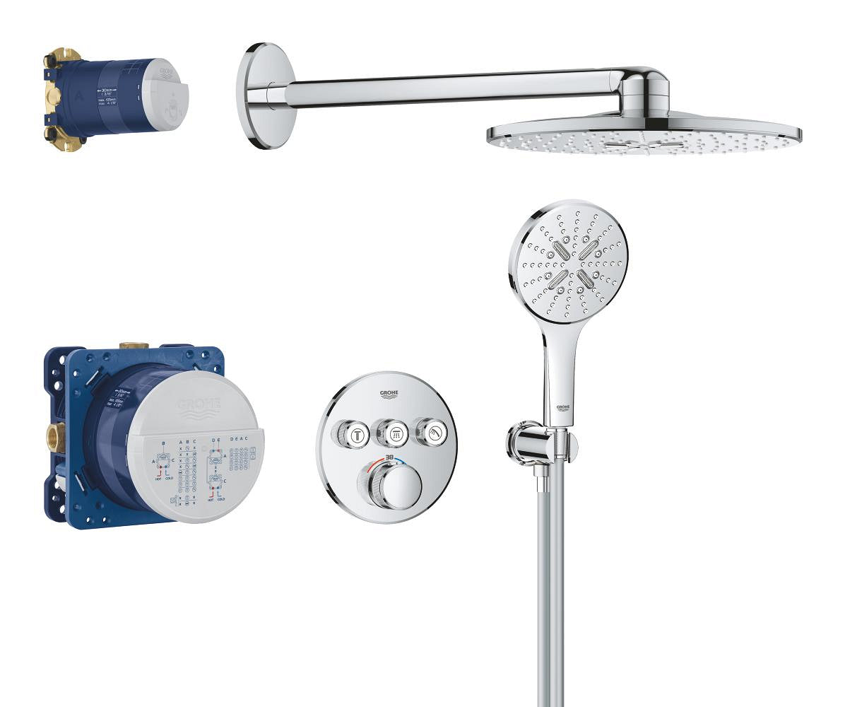 Grohe Grohtherm SmartControl Duschsystem Unterputz 34863 mit Rainshower SmartActive 310 (chrom)