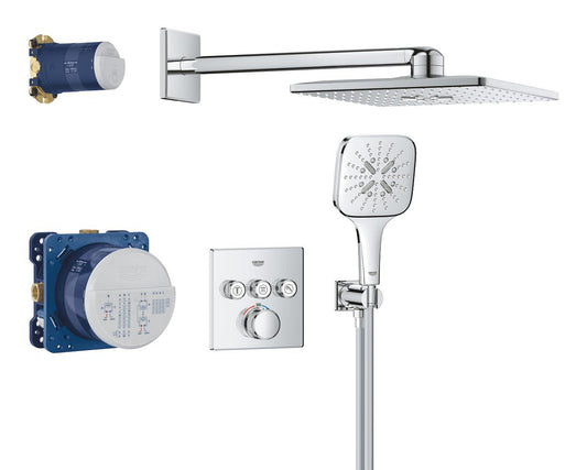 Grohe Grohtherm SmartControl Duschsystem Unterputz 34864 mit Rainshower SmartActive 310 Cube (chrom)