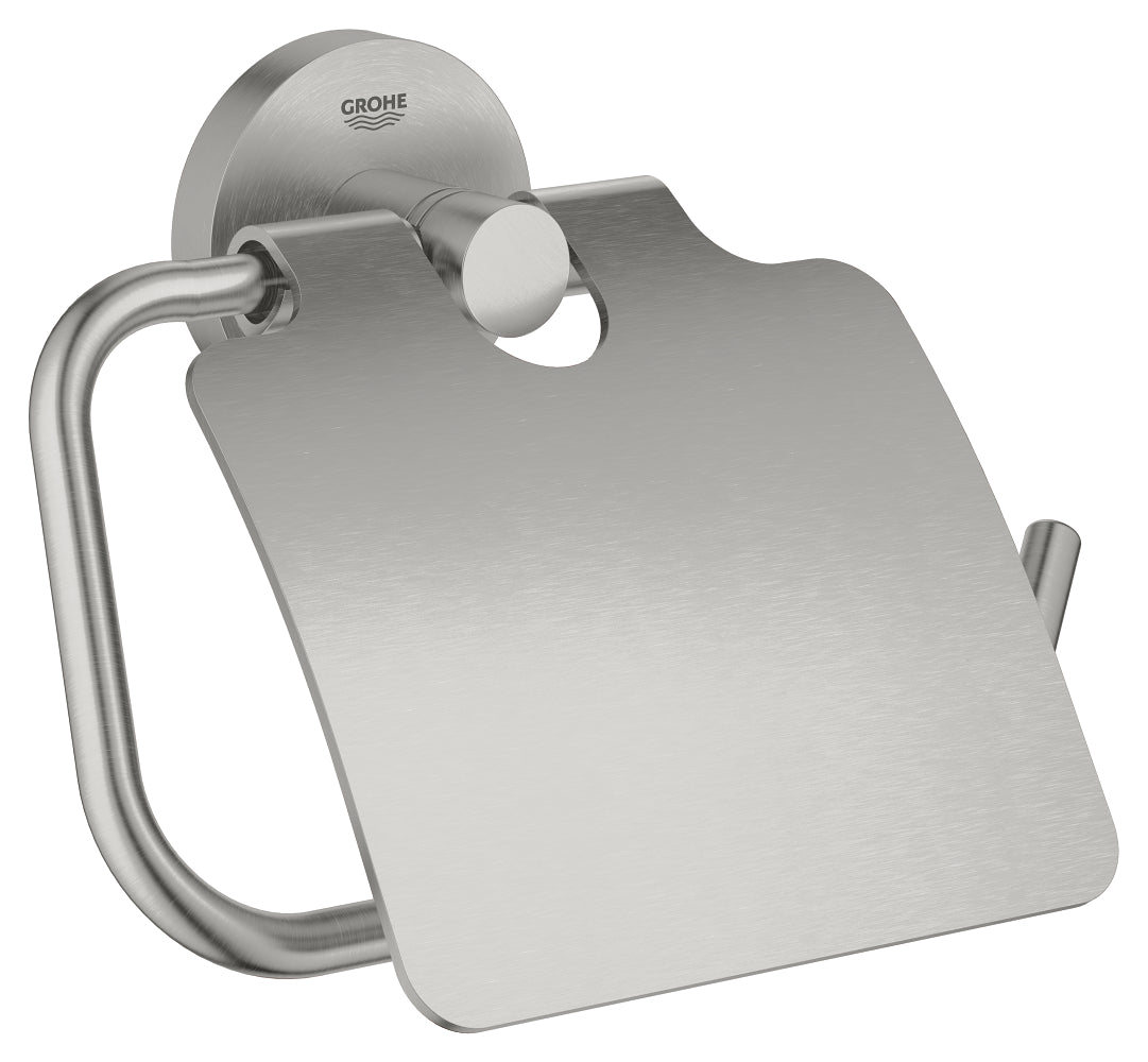 GROHE Essentials WC-Papierhalter 40367 mit Deckel (supersteel)