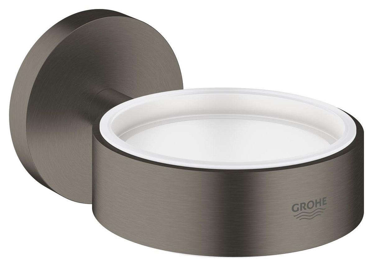 GROHE Essentials Halter 40369 für Glas, Seifenschale oder Seifenspender (hard graphite gebürstet)