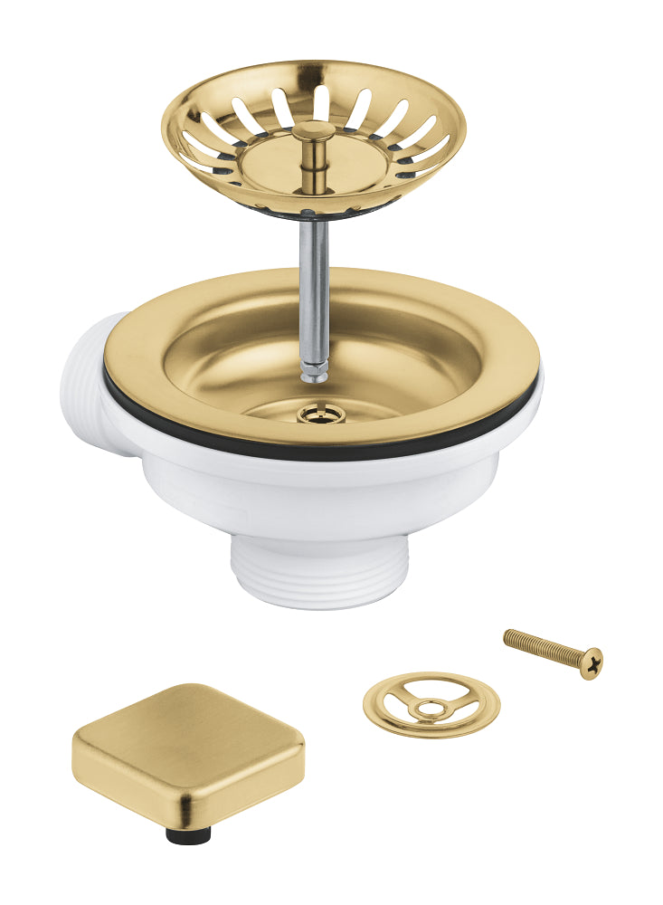 GROHE Ablaufgarnitur 40400 mit Exzenter für Küchenspülen mit 1 Becken (cool sunrise gebürstet)