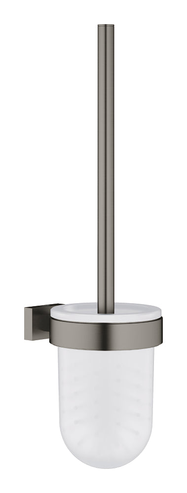 Grohe Essentials Cube Toilettenbürstengarnitur 40513, Wandmontage (hard graphite gebürstet)