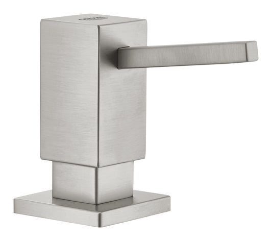 GROHE Cube Spülmittelspender 40649 für Flüssigseifen, 500 ml (supersteel)