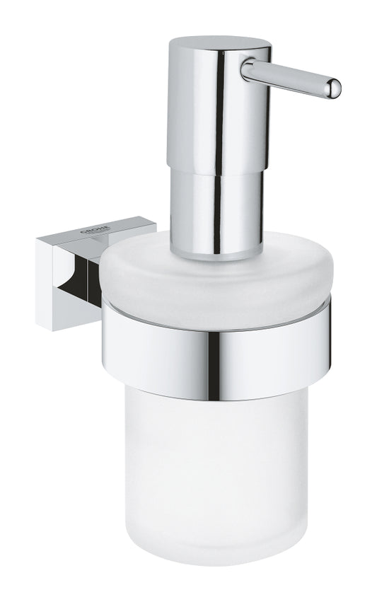 GROHE Essentials Cube Seifenspender 40756 mit Halter (chrom)