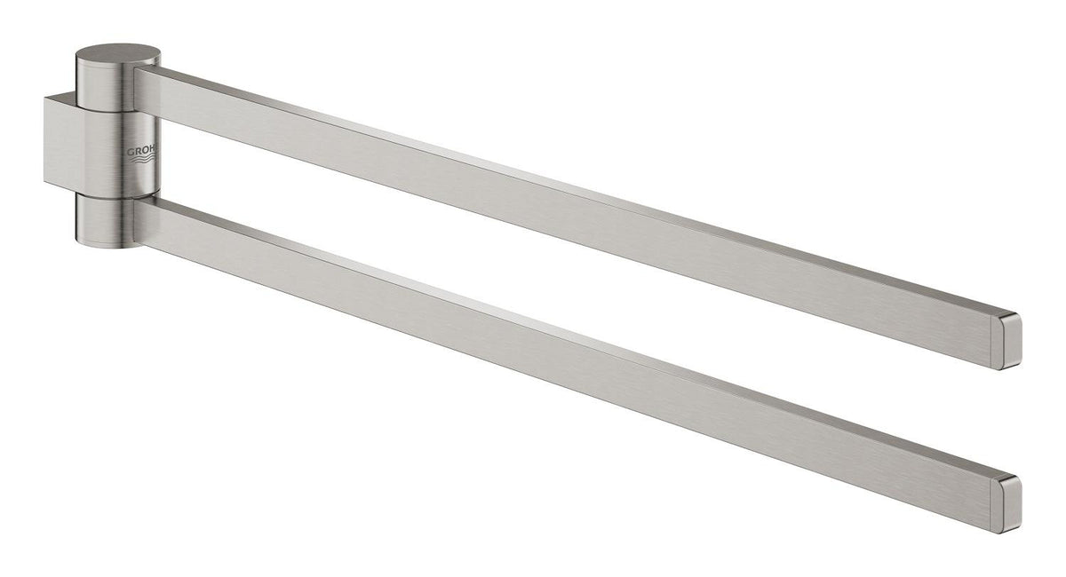 Grohe Selection Handtuchhalter 41063, 2-armig, schwenkbar (supersteel)