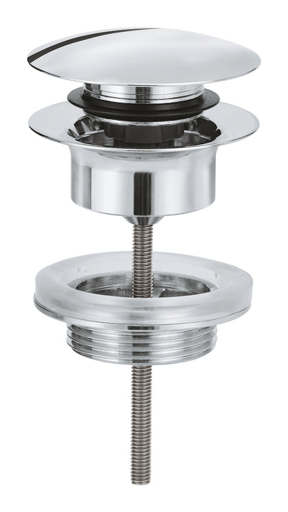 GROHE Ablaufgarnitur 65807 mit Druckstopfen für Waschtische mit Überlauf (chrom)