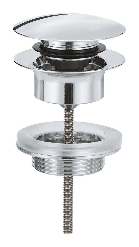 GROHE Ablaufgarnitur 65807 mit Druckstopfen für Waschtische mit Überlauf (chrom)