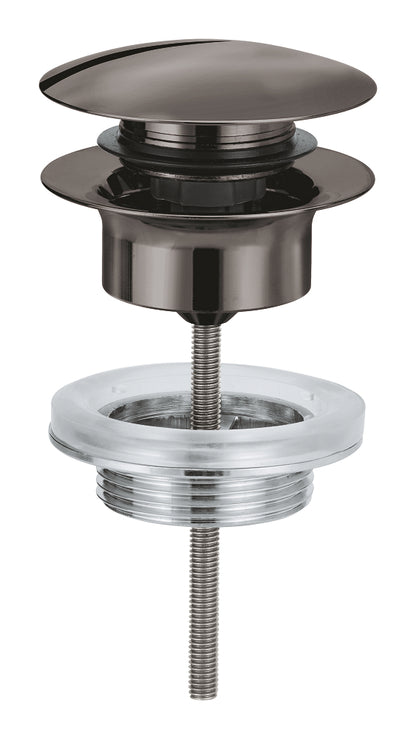 GROHE Ablaufgarnitur 65807 mit Druckstopfen für Waschtische mit Überlauf (hard graphite)