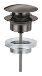 GROHE Ablaufgarnitur 65807 mit Druckstopfen für Waschtische mit Überlauf (hard graphite)